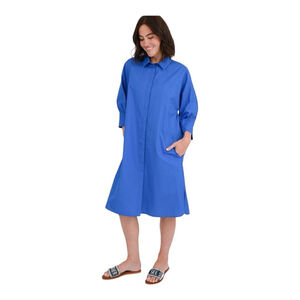 Max Mara Blue Tabita Poplin Midi Dress Size 6 (no belt)
